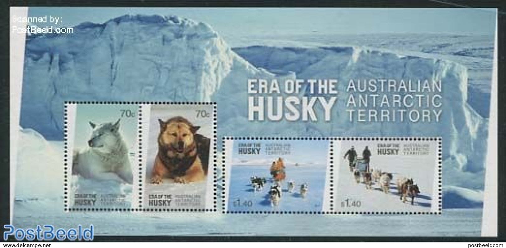 Australian Antarctic Territory 2014 Era Of The Husky S/s, Mint NH, Nature - Science - Dogs - The Arctic & Antarctica - Autres & Non Classés