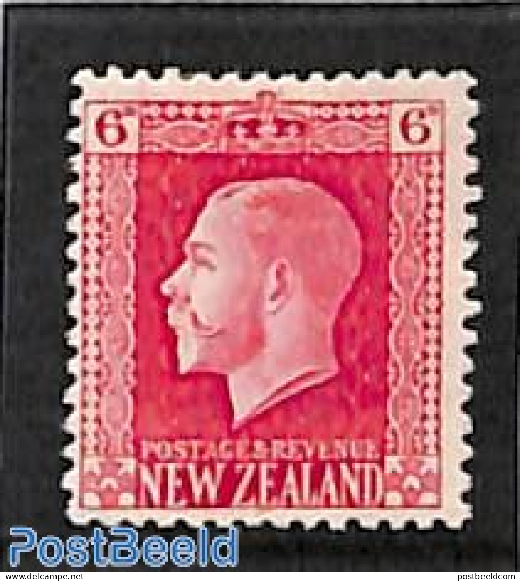 New Zealand 1915 6p, Perf. 14:13.5, Stamp Out Of Set, Unused (hinged) - Ongebruikt
