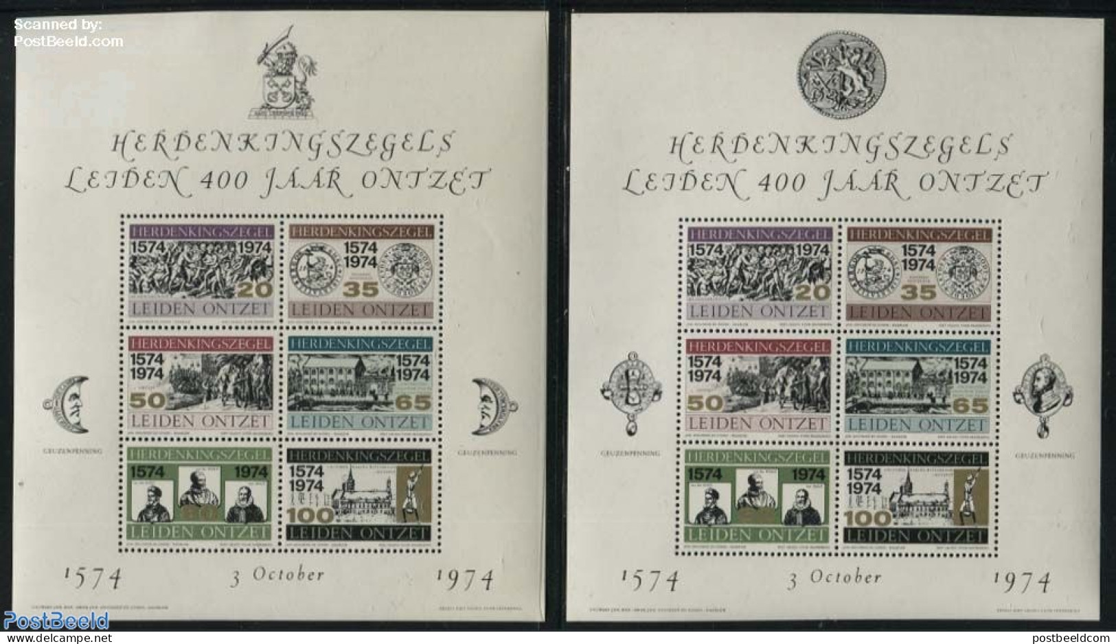 Netherlands, Memorial Stamps 1974 Leiden Ontzet 2 S/s, Mint NH, History - History - Sonstige & Ohne Zuordnung