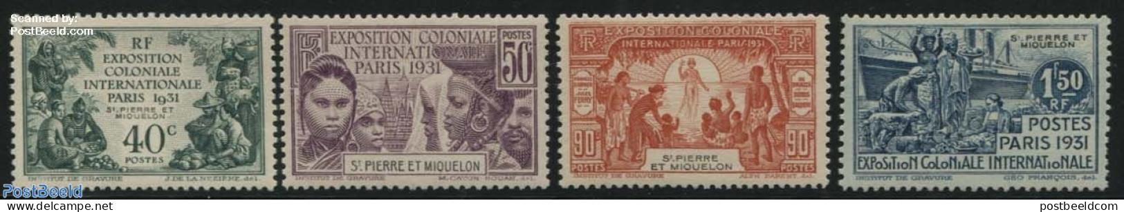 Saint Pierre And Miquelon 1931 Colonial Exposition 4v, Unused (hinged), History - Transport - Ships And Boats - Barcos