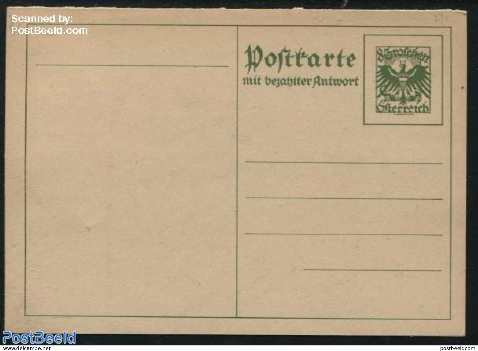 Austria 1925 Reply Paid Postcard 8/8g, Unused Postal Stationary - Cartas & Documentos
