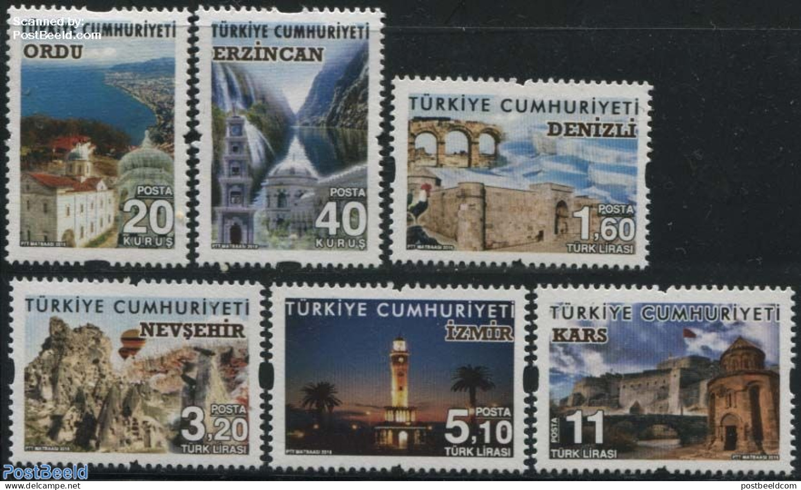 Türkiye 2016 Definitives, Tourism 6v, Mint NH, Nature - Religion - Transport - Various - Water, Dams & Falls - Church.. - Other & Unclassified
