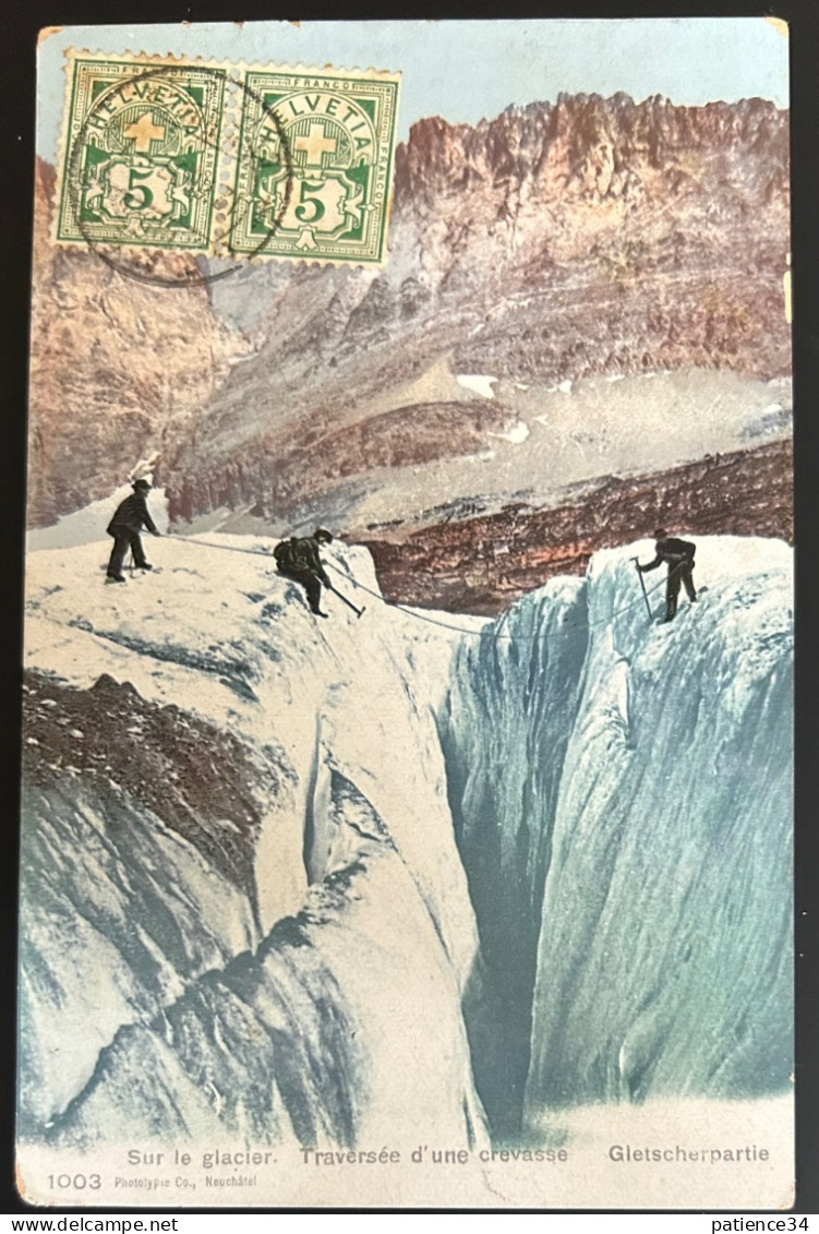 Sur Le Glacier - Traversée D’une Crevasse - Lausanne