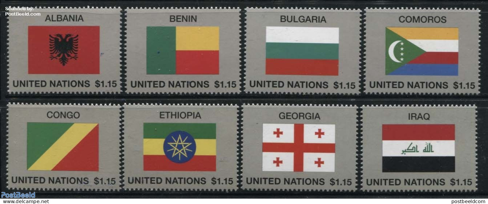 United Nations, New York 2017 Flags 8v, Mint NH, History - Flags - Sonstige & Ohne Zuordnung