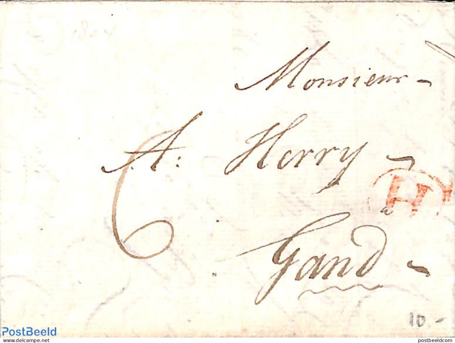 Netherlands 1807 Folding Letter From Amsterdam To Gent, Postal History - ...-1852 Préphilatélie