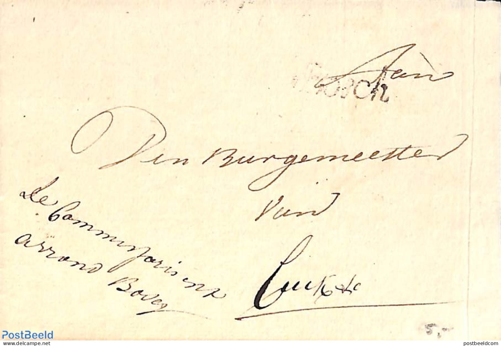 Netherlands 1817 Folding Letter To The Mayor Of Luik, Postal History - ...-1852 Voorlopers