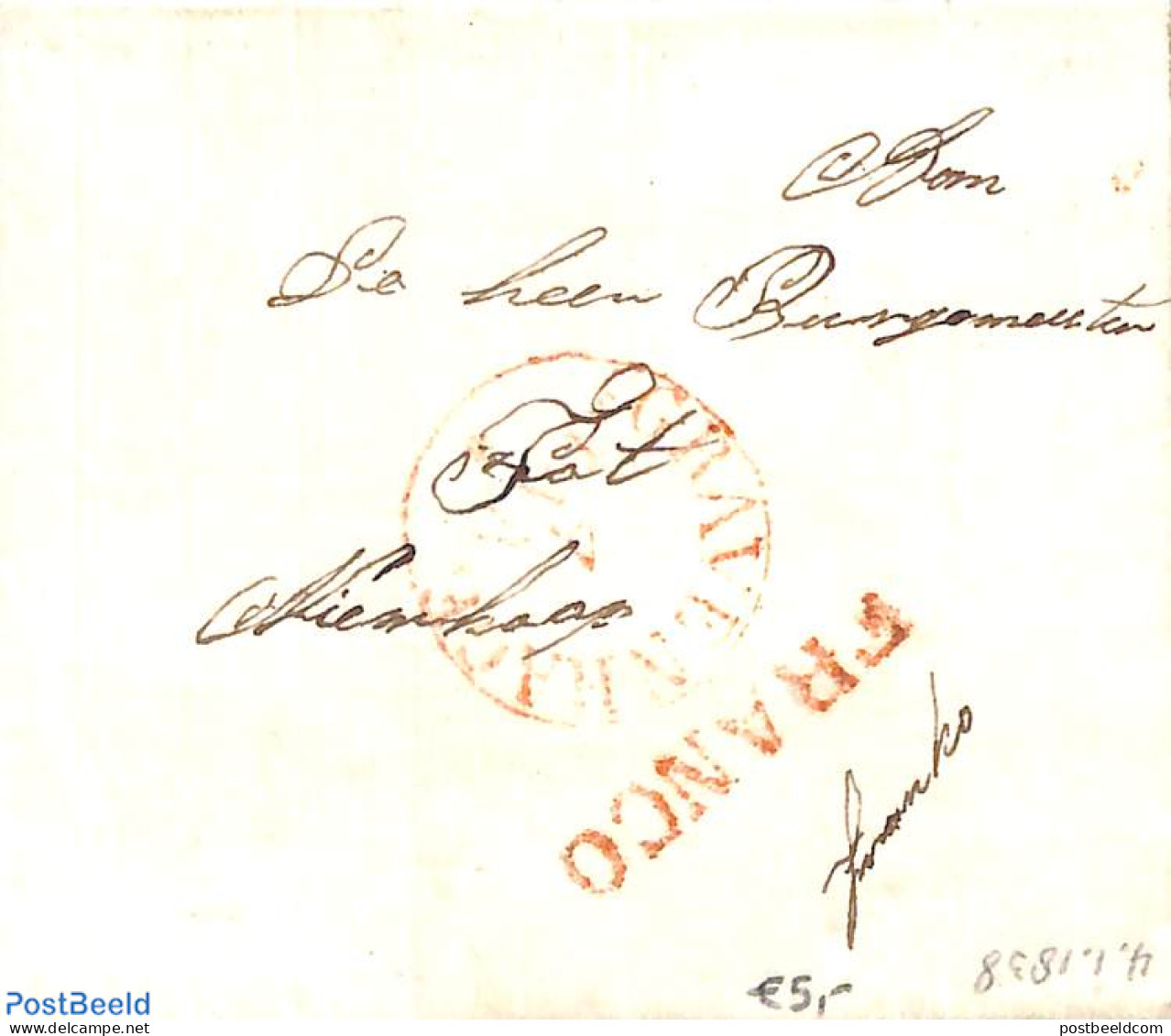 Netherlands 1838 Folding Cover From The Hague, Postal History - ...-1852 Vorläufer