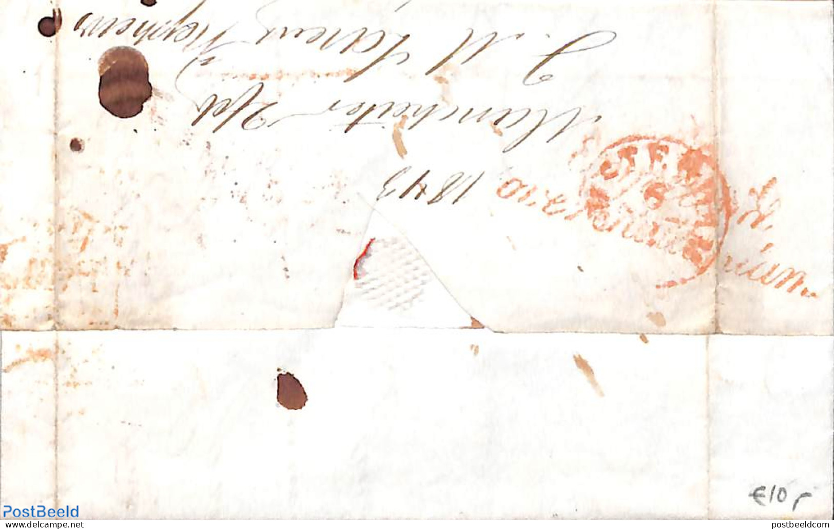 Netherlands 1843 Folding Cover From Manchester To Amsterdam, Postal History - ...-1852 Vorläufer