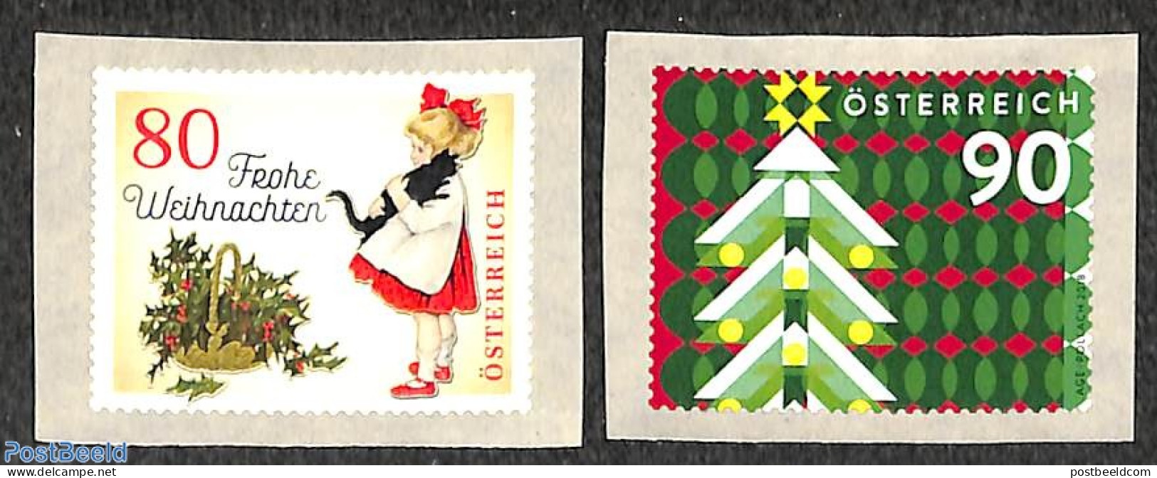 Austria 2018 Christmas 2v, Mint NH, Nature - Religion - Cats - Christmas - Unused Stamps