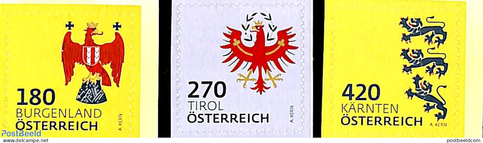 Austria 2018 Definitives, Coat Of Arms 3v S-a, Mint NH, History - Coat Of Arms - Ongebruikt