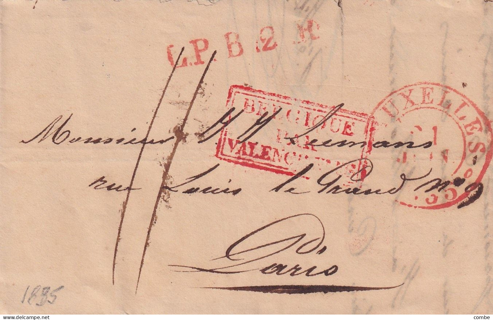 LETTRE. 2 JUIN 1838. BRUXELLES POUR PARIS. BELGIQUE PAR VALENCIENNES. L.P.B.2.R.. TAXE 11. SIGNÉE HOORICKA - 1801-1848: Precursors XIX