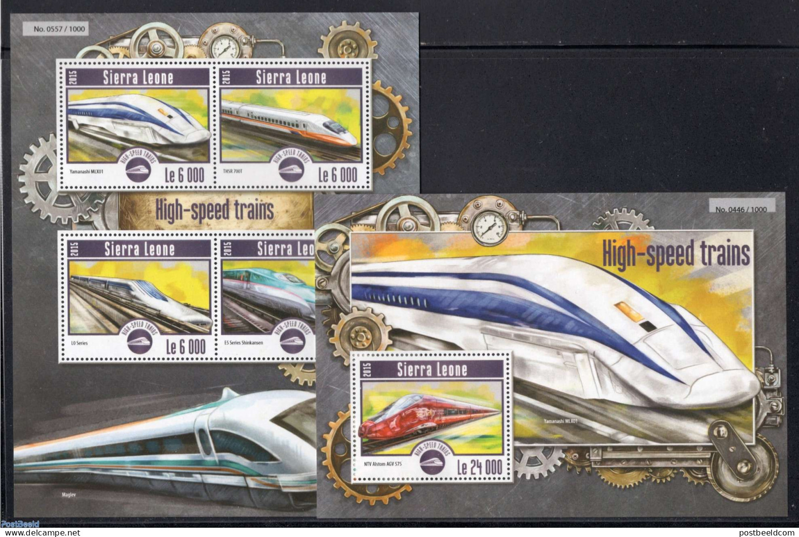 Sierra Leone 2015 Railways 2 S/s, Mint NH, Transport - Railways - Trains