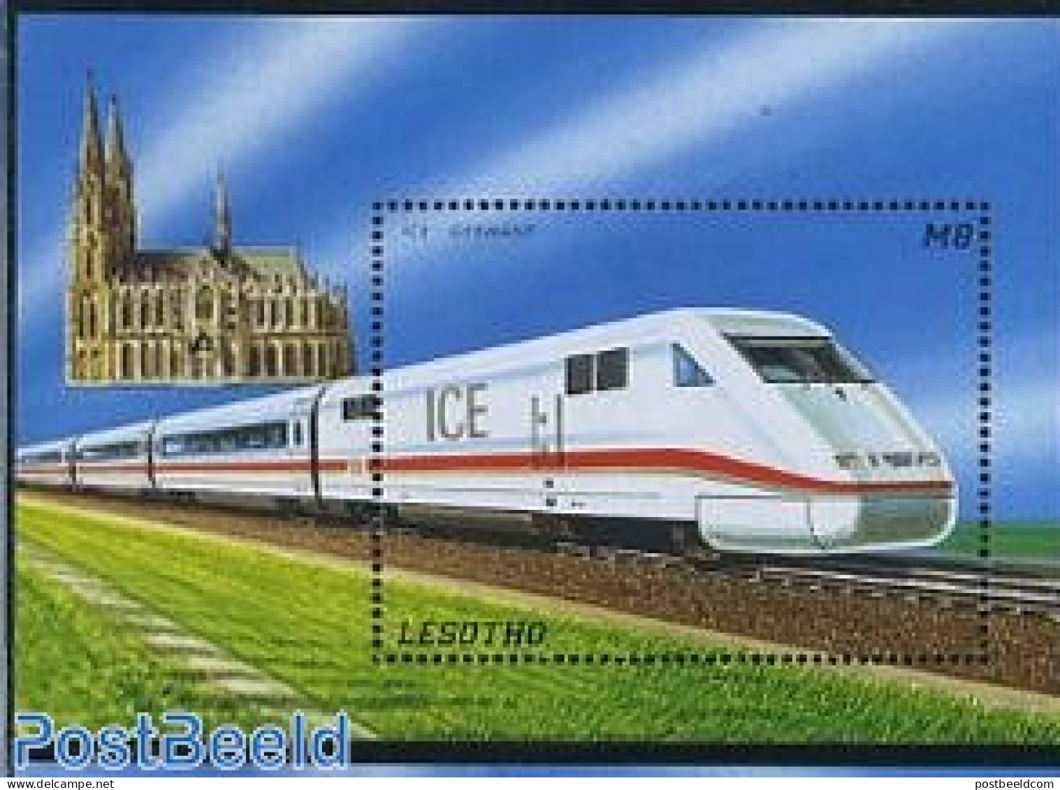 Lesotho 1996 ICE S/s, Mint NH, History - Transport - Germans - Railways - Trains