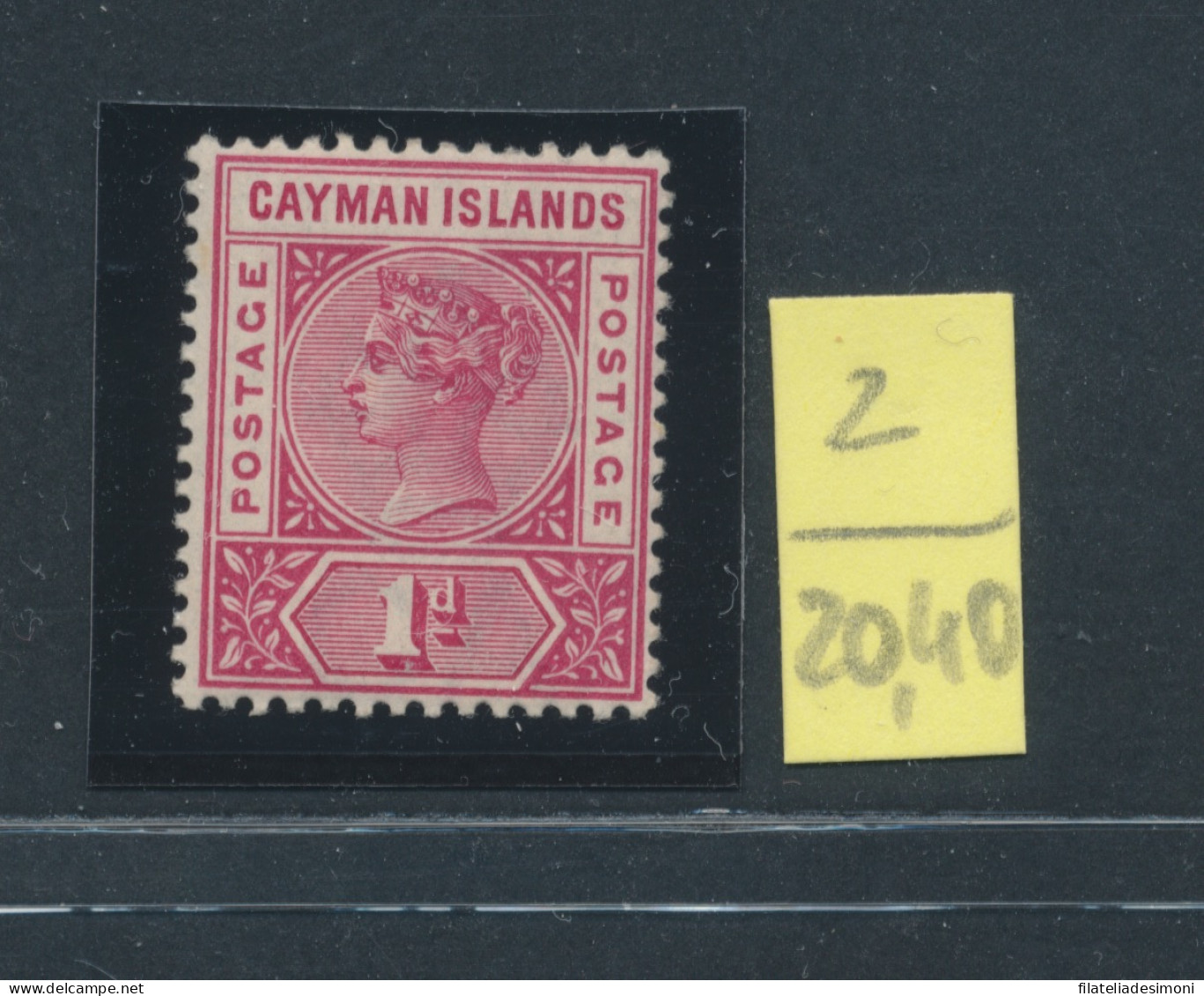 1900 CAYMAN ISLANDS, Stanley Gibbons N. 2 Rose Carmine - Regina Vittoria - MNH** - Other & Unclassified