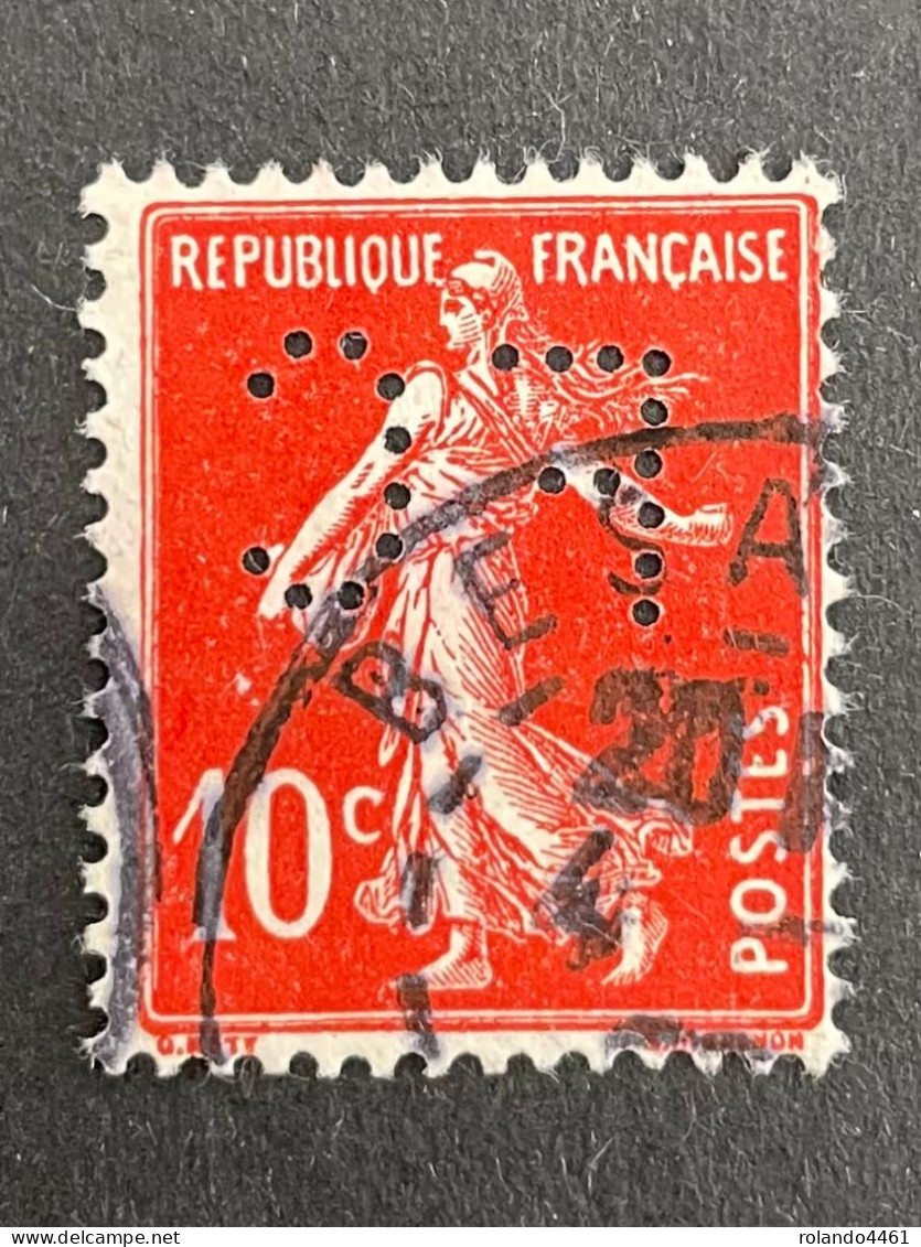 FRANCE F N°135 Semeuse FC 27 Indice 3 Perforé Perforés Perfins Perfin Superbe !! - Other & Unclassified