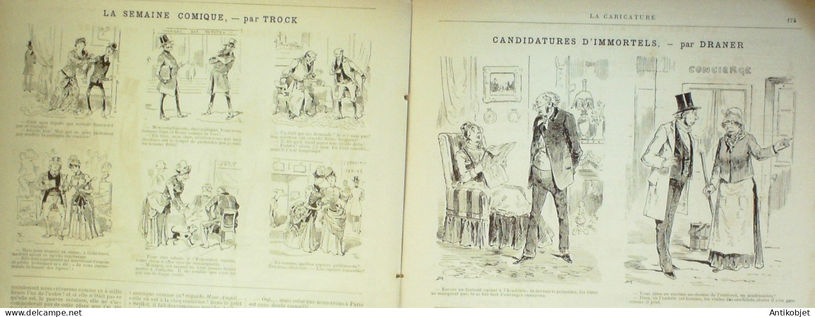 La Caricature 1886 N°335 Croquis Militaires Caran D'Ache Amiral Aube Par Luque  Draner Trock - Magazines - Before 1900