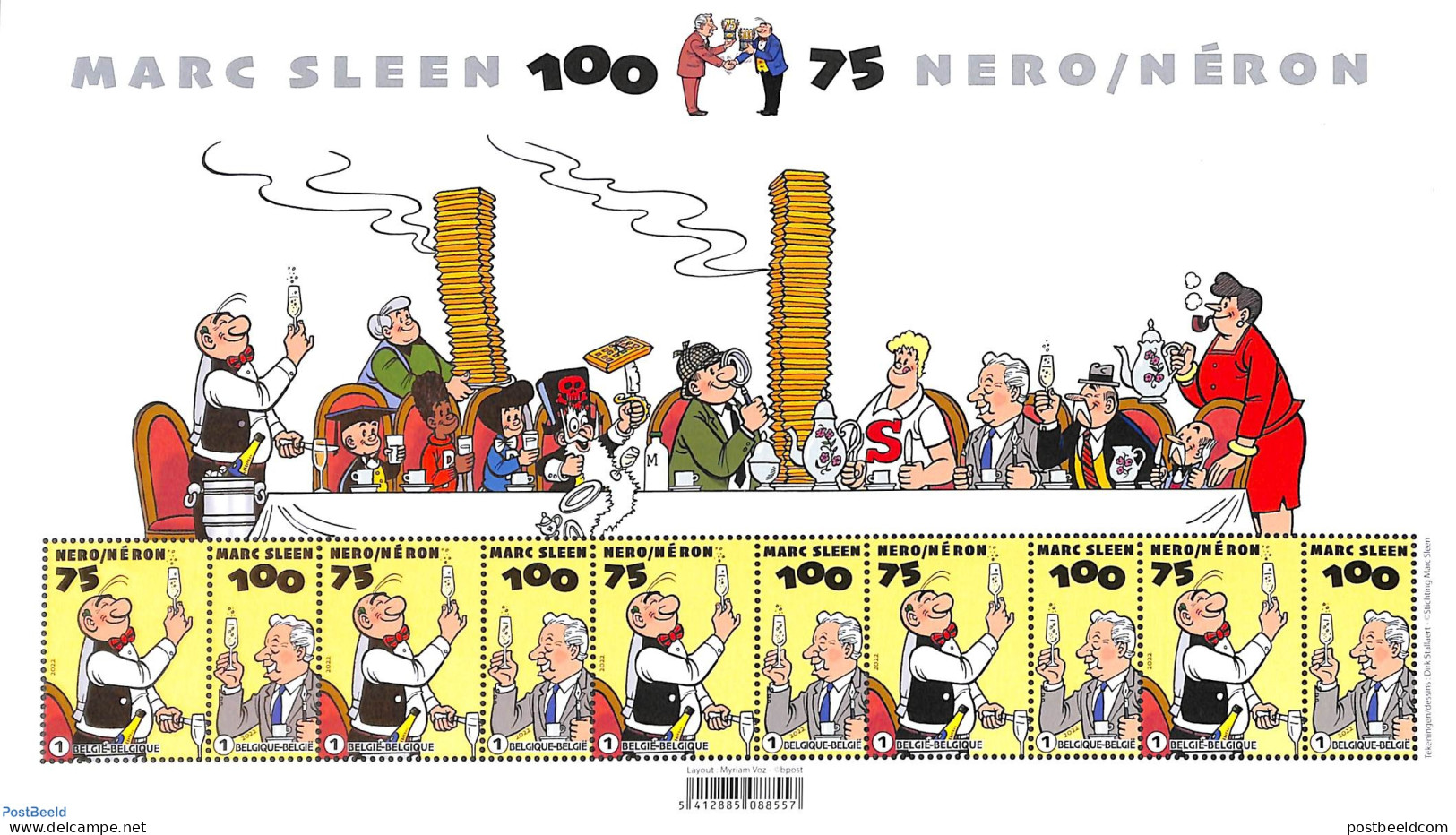Belgium 2022 Marc Sleen 'Nero' M/s, Mint NH, Art - Comics (except Disney) - Ongebruikt