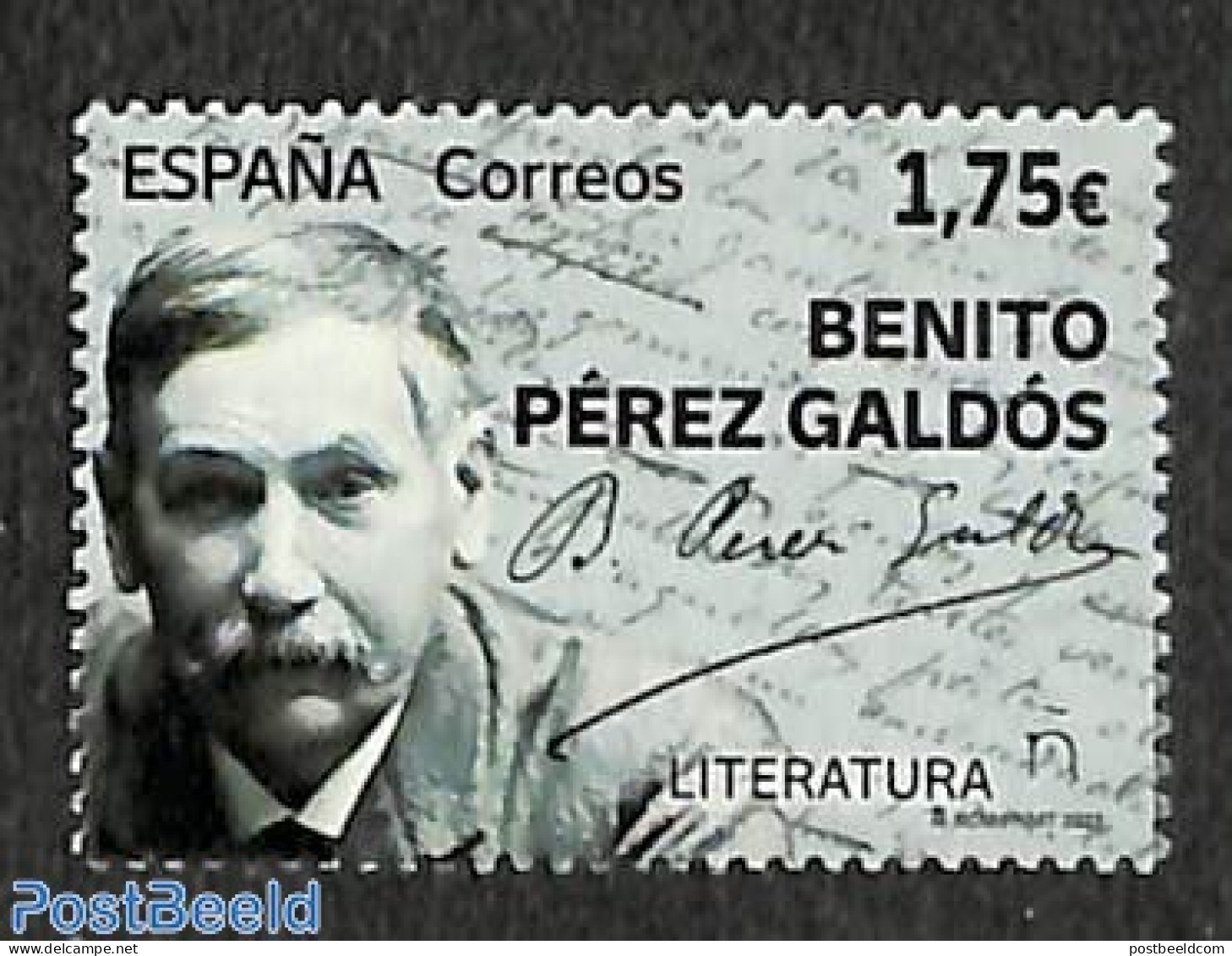 Spain 2022 Benito Perez Galdos 1v, Mint NH, Art - Authors - Handwriting And Autographs - Unused Stamps