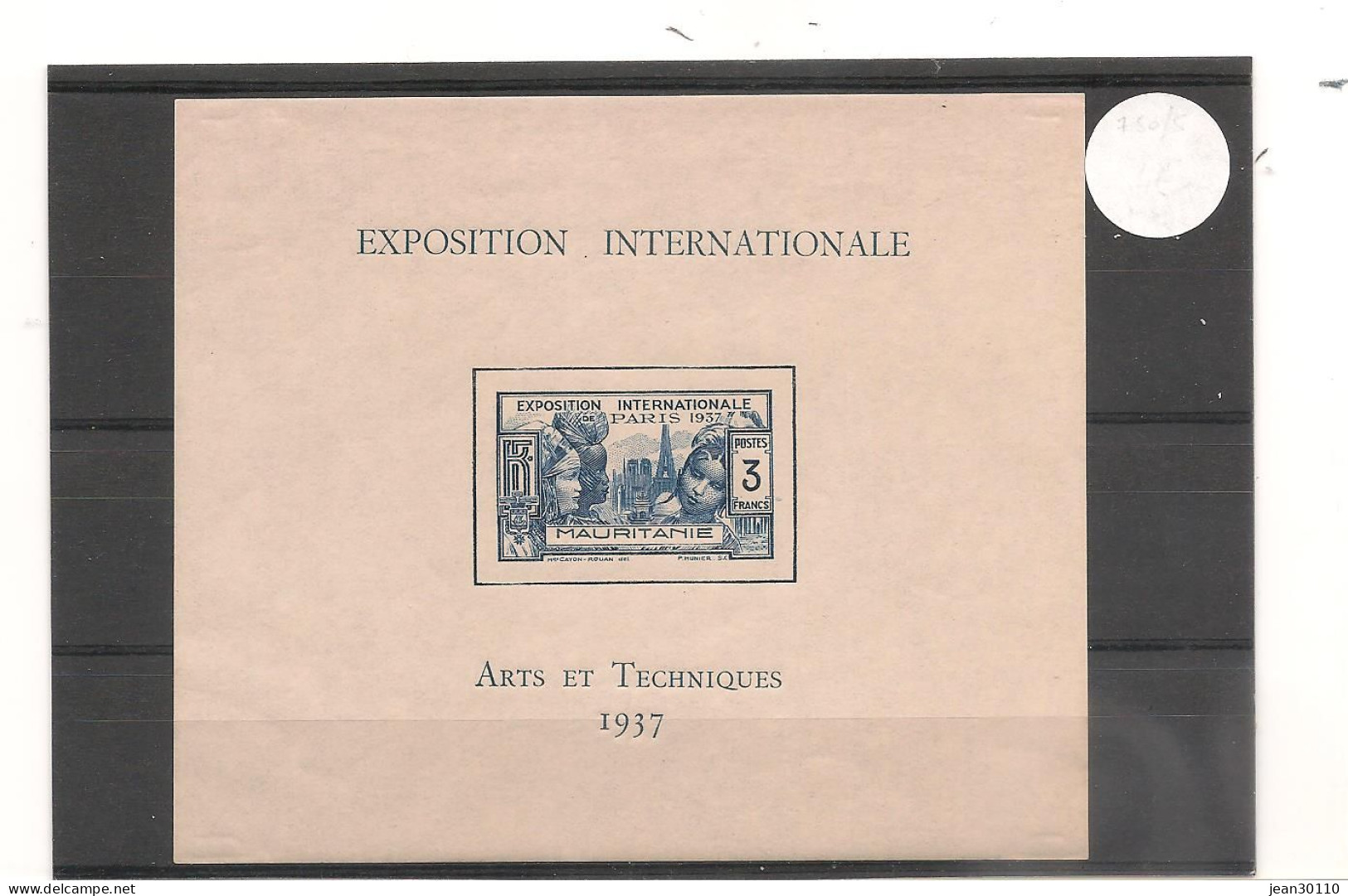 MAURITANIE  1937 N° 66/71* Et BLOC N°1* Cote : 22,50 € - Unused Stamps