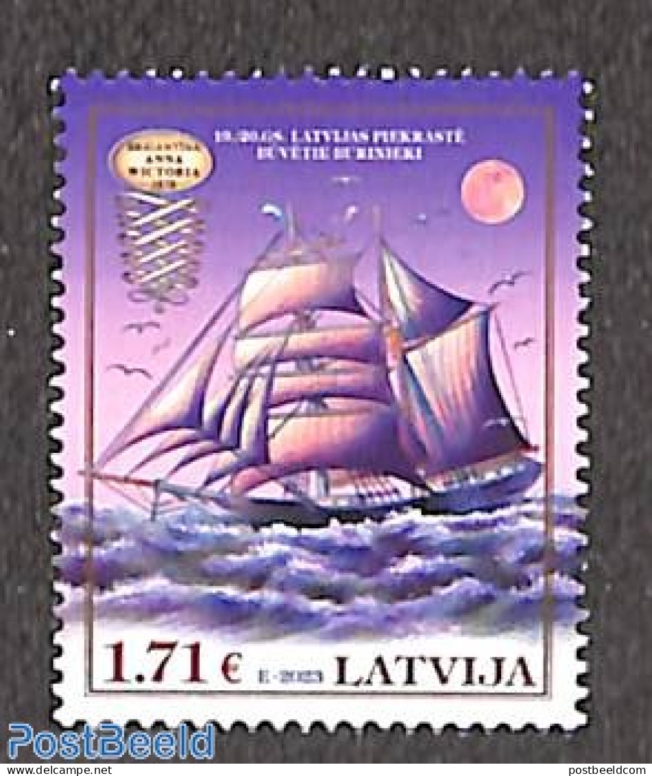 Latvia 2023 Anna Victoria 1v, Mint NH, Transport - Ships And Boats - Bateaux