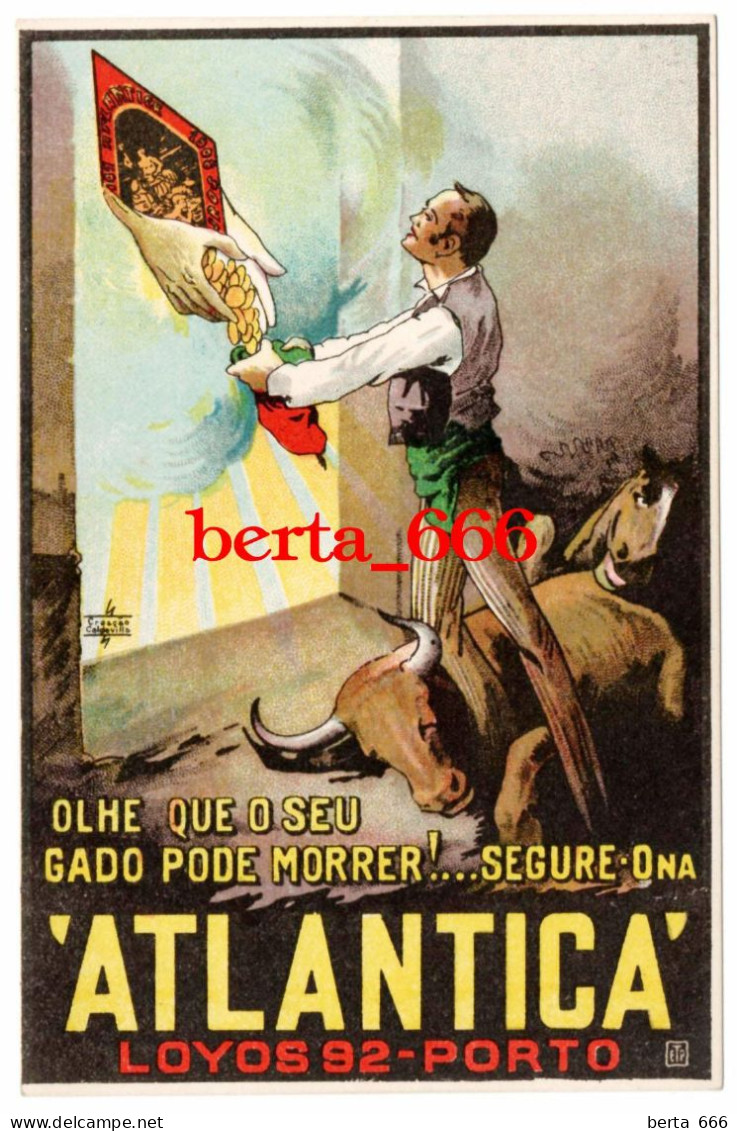 Postal Publicitário * Companhia De Seguros ATLANTICA * Loios * Porto * Raul De Caldevilla * Original - Porto