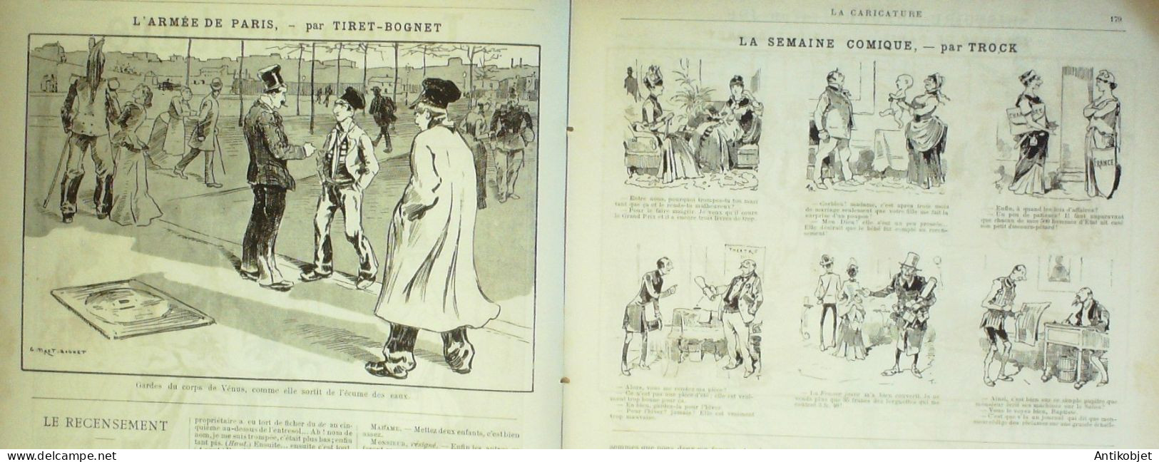La Caricature 1886 N°336 Armée De PAris Tiret-Bognet Rabelais Robida Job Sorel - Tijdschriften - Voor 1900