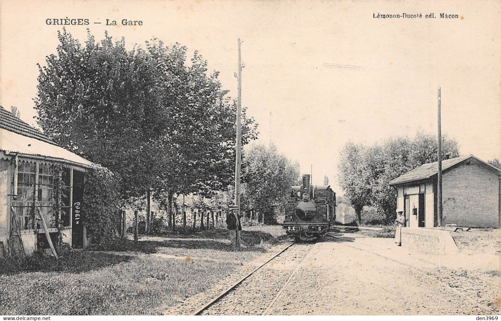 GRIEGES (Ain) - La Gare - Train, Tramway - Ecrit 1912 (2 Scans) - Unclassified