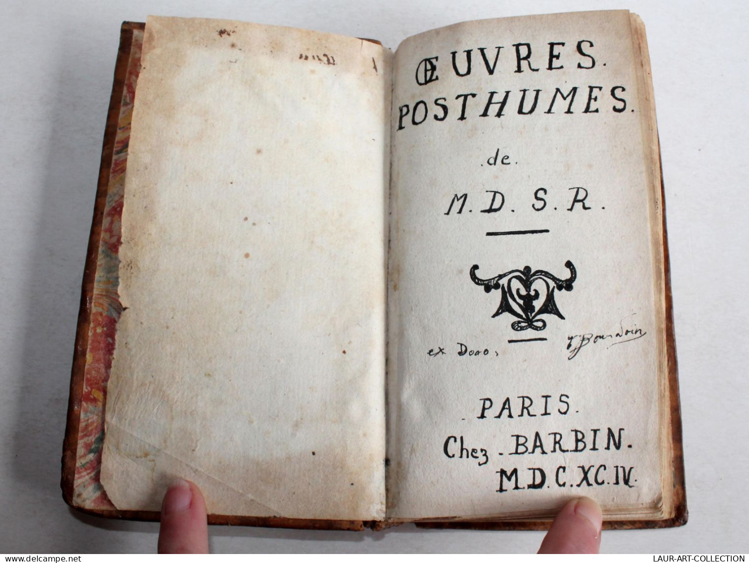 OEUVRES POSTHUMES Par M. D. S. R, JOSEPH BARRAL MARQUIS DE LA BASTIE 1694 BARBIN / ANCIEN LIVRE XVIIIe SIECLE (2204.18) - 1701-1800