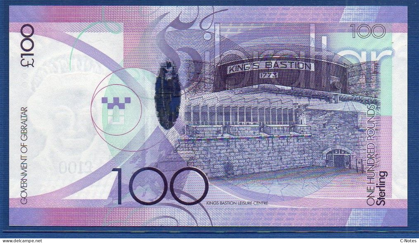 GIBRALTAR - P.39 – 100 Pounds 2011 UNC, S/n A/AA 181196 - Gibraltar