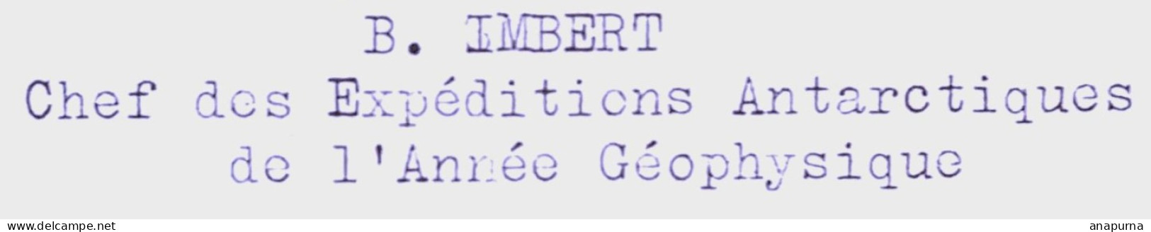 Terre Adélie, AGI,Prudhomme Station Météo, Imbert CNRS, Base Dumont D'urville, S3 Rouillon, EPF - Lettres & Documents