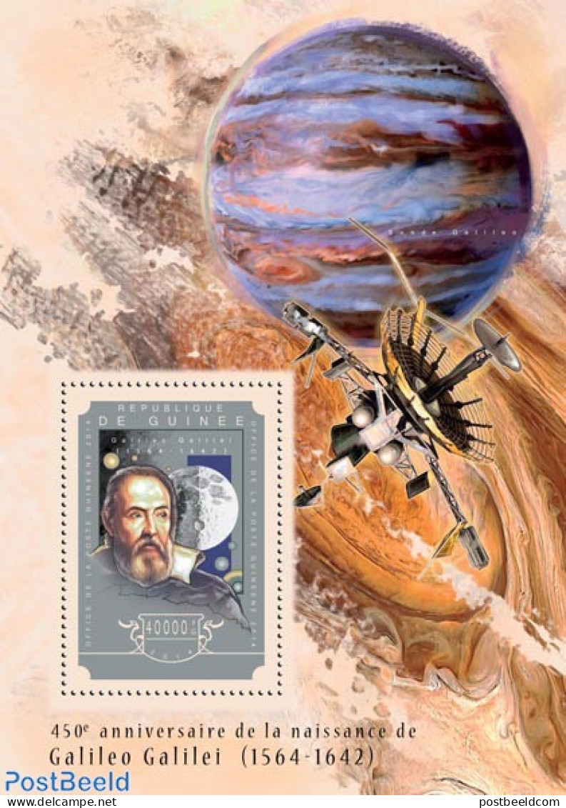 Guinea, Republic 2014 Galileo Galilei, Mint NH, History - Science - Transport - Explorers - Inventors - Space Explorat.. - Erforscher