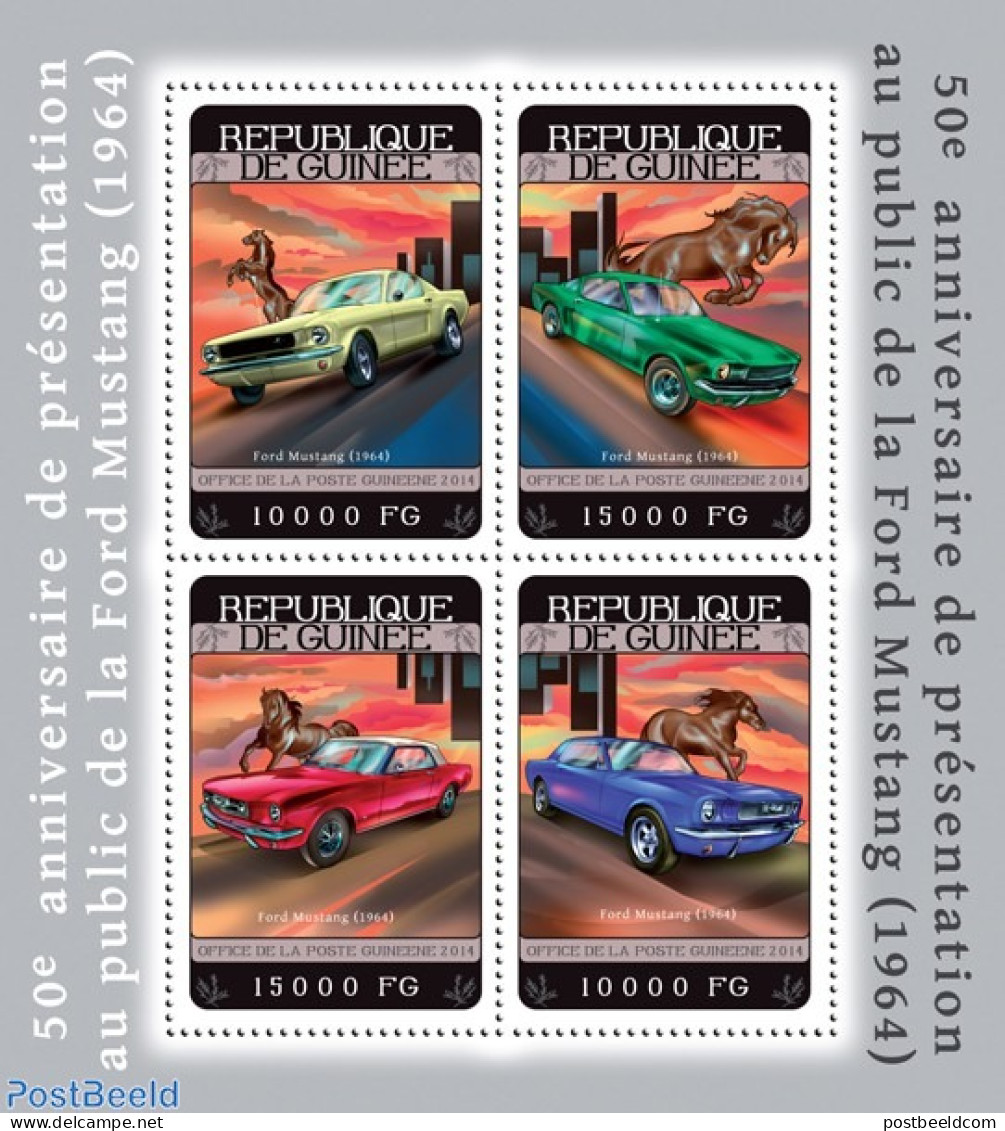 Guinea, Republic 2014 Ford Mustang, Mint NH, Nature - Transport - Horses - Automobiles - Voitures