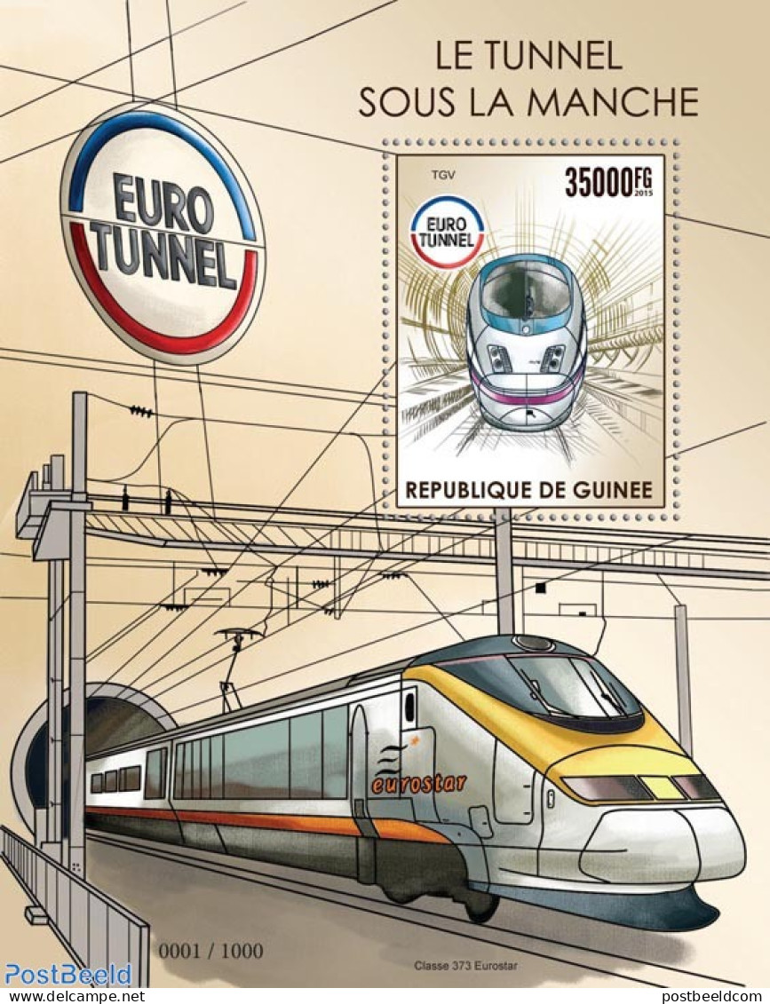 Guinea, Republic 2015 The Channell Tunnel, Mint NH, Transport - Railways - Trenes