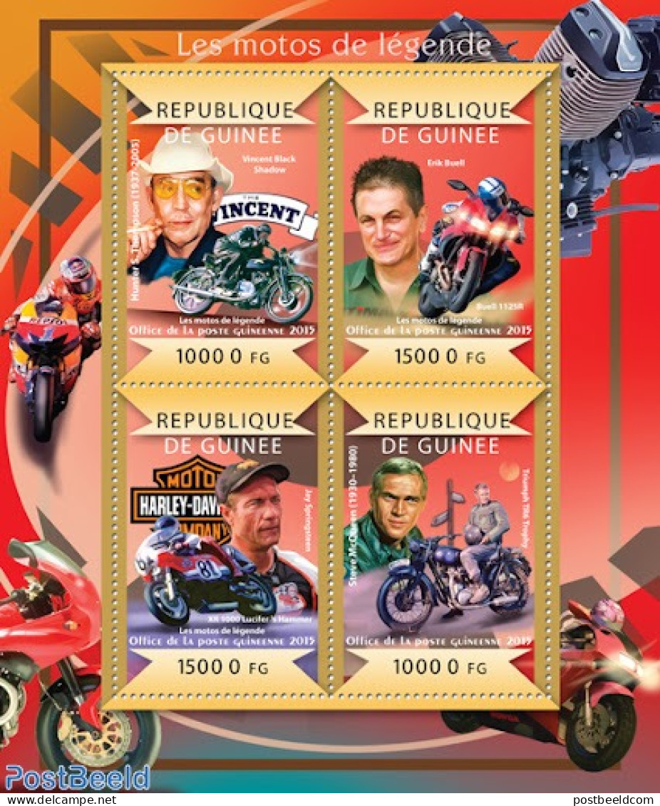 Guinea, Republic 2015 Motor Legends, Mint NH, Transport - Motorcycles - Moto