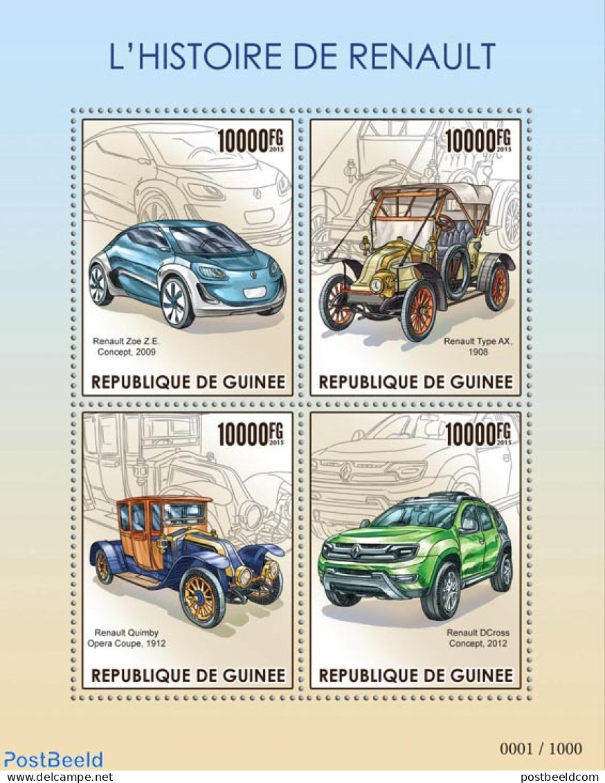 Guinea, Republic 2015 Renault, Mint NH, Transport - Automobiles - Voitures