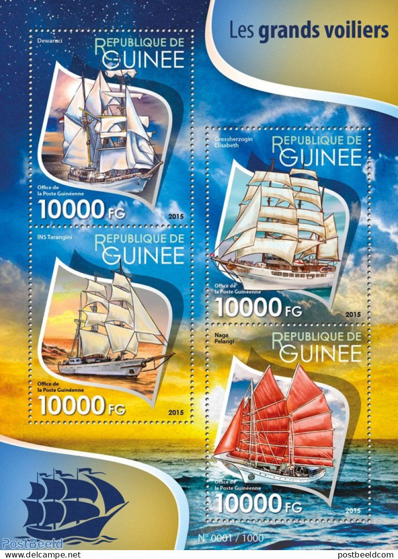 Guinea, Republic 2015 Tall Ships , Mint NH, Transport - Ships And Boats - Schiffe
