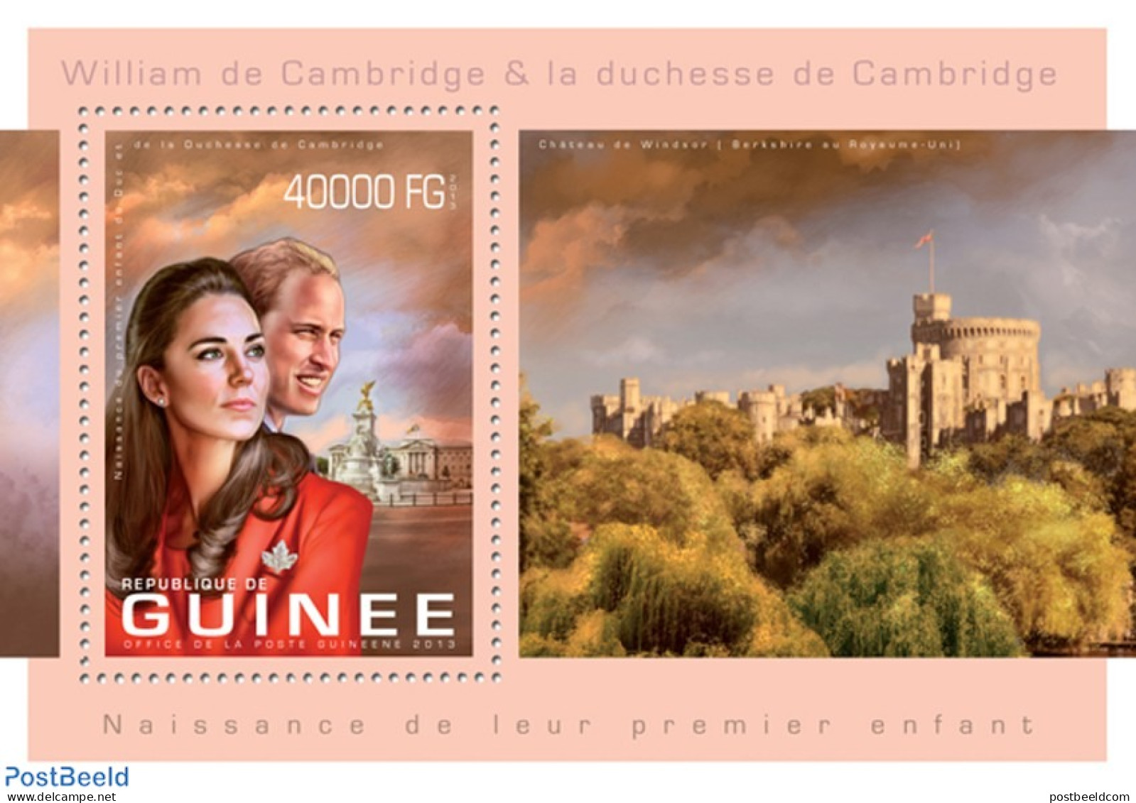 Guinea, Republic 2013 Prince William And Kate Middleton, Mint NH, History - Kings & Queens (Royalty) - Royalties, Royals