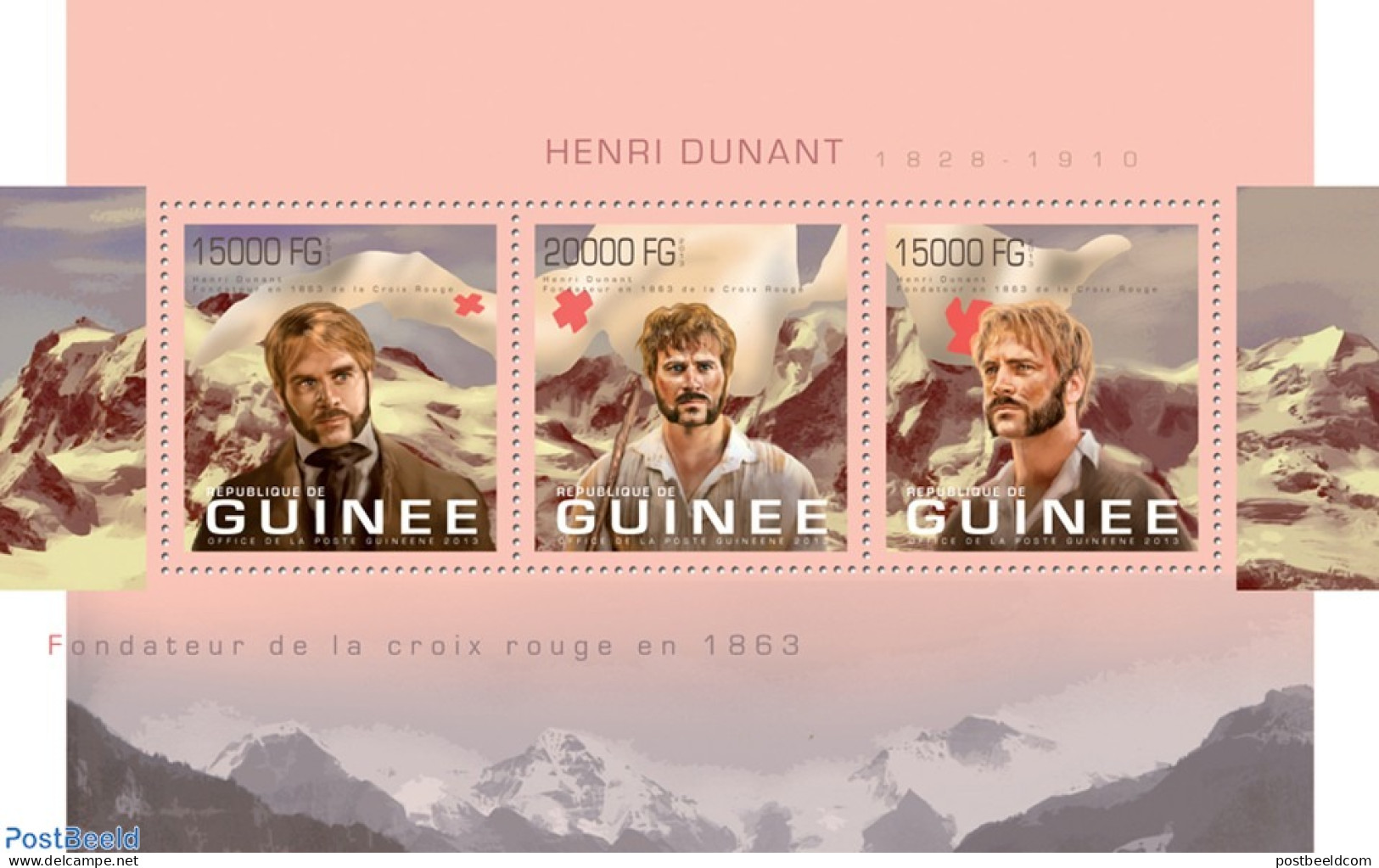 Guinea, Republic 2013 Henri Dunant, Mint NH, Health - Sport - Red Cross - Mountains & Mountain Climbing - Cruz Roja