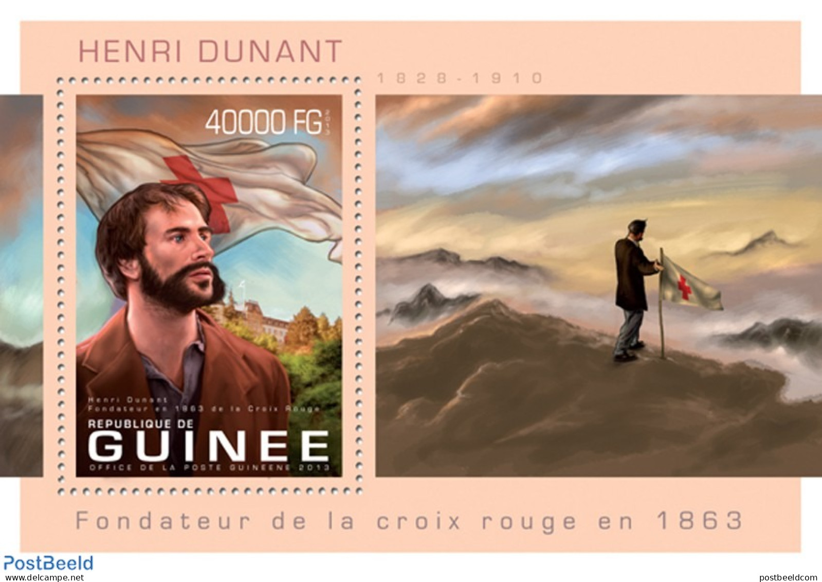 Guinea, Republic 2013 Henri Dunant, Mint NH, Health - Sport - Red Cross - Mountains & Mountain Climbing - Cruz Roja