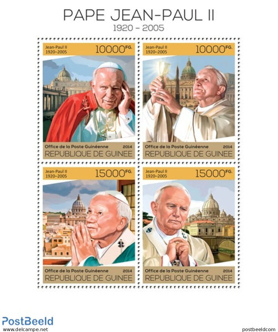 Guinea, Republic 2014 Pope John Paul II, Mint NH, Religion - Pope - Papas