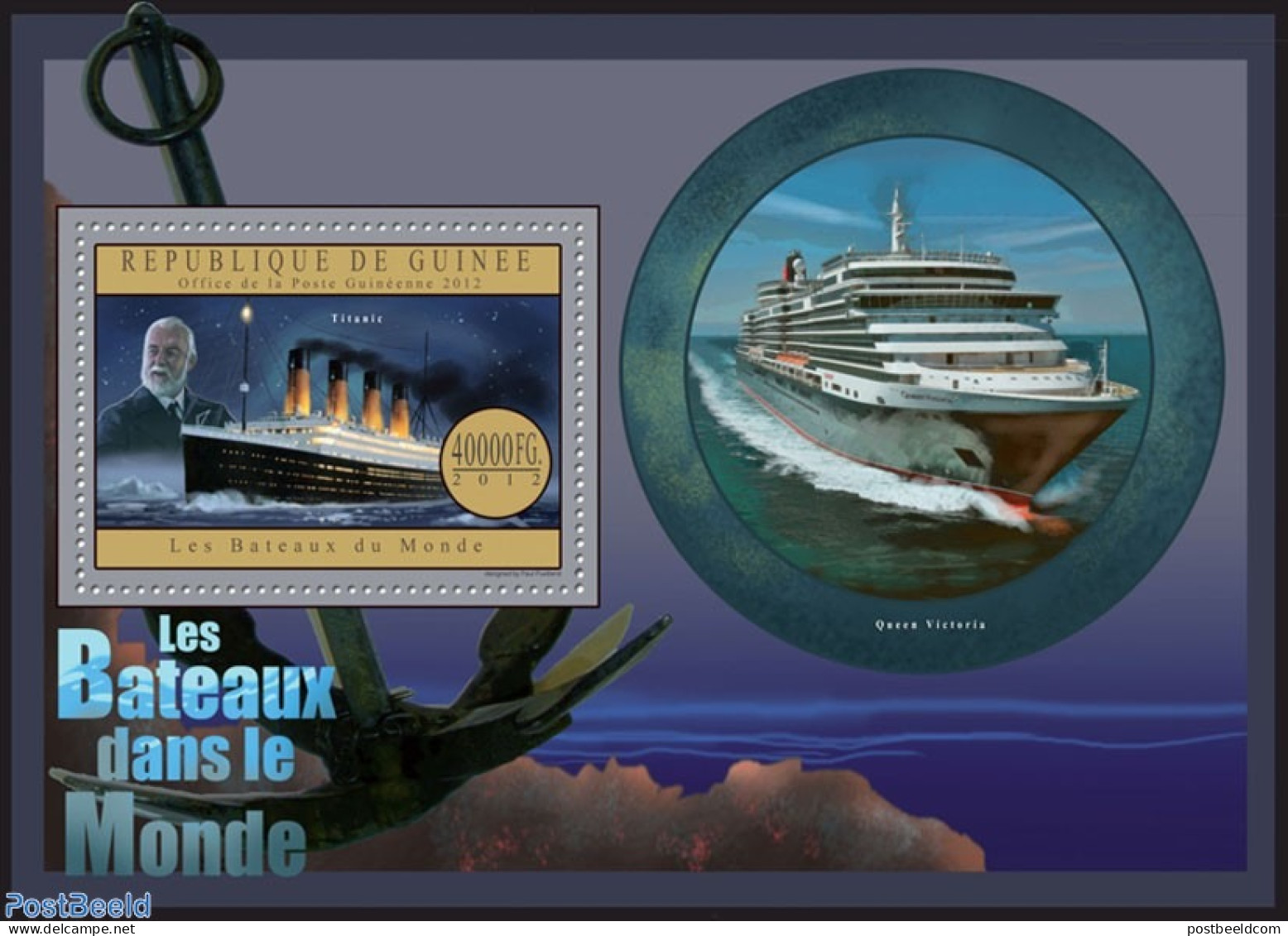 Guinea, Republic 2012 Ships Of The World, Mint NH, Transport - Ships And Boats - Titanic - Schiffe