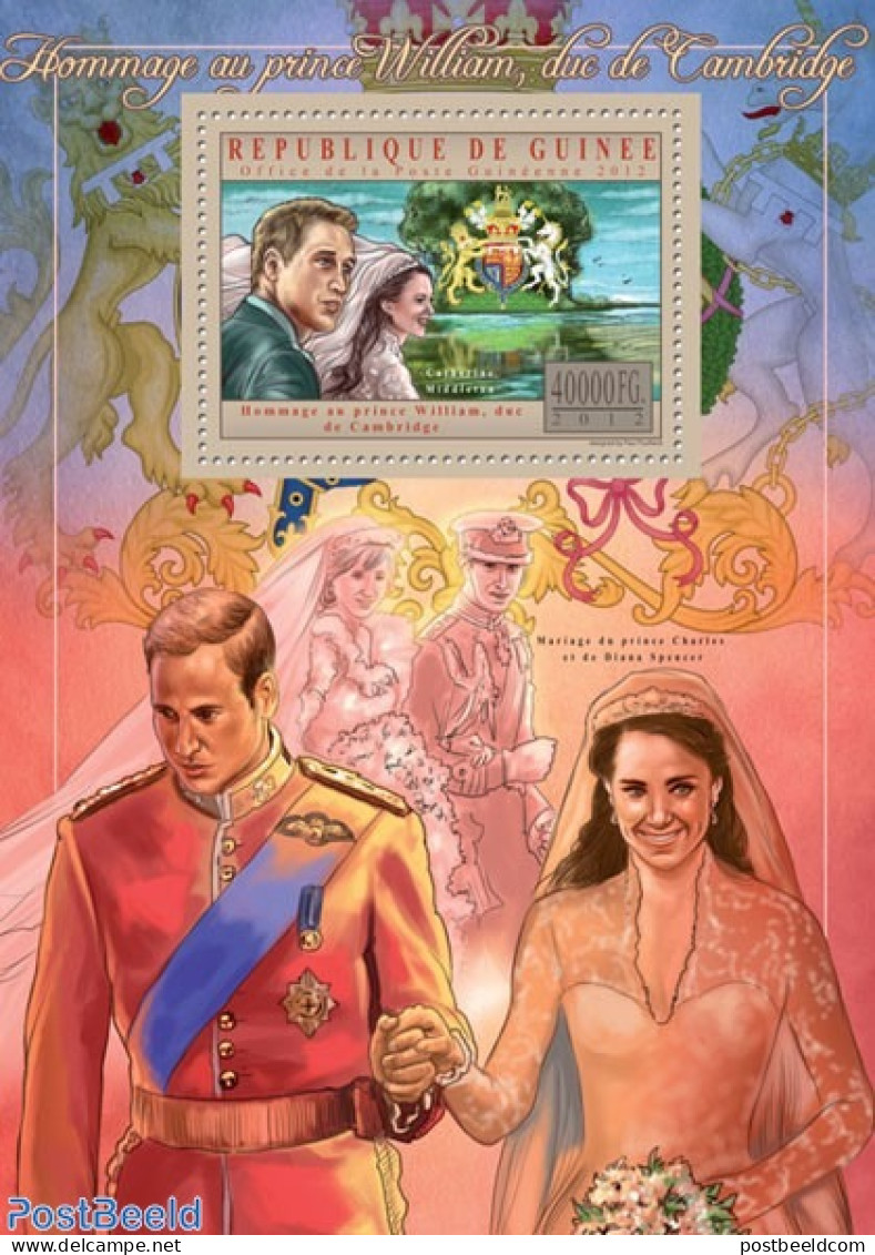 Guinea, Republic 2012 Tribute To Prince William, Mint NH, History - Kings & Queens (Royalty) - Koniklijke Families