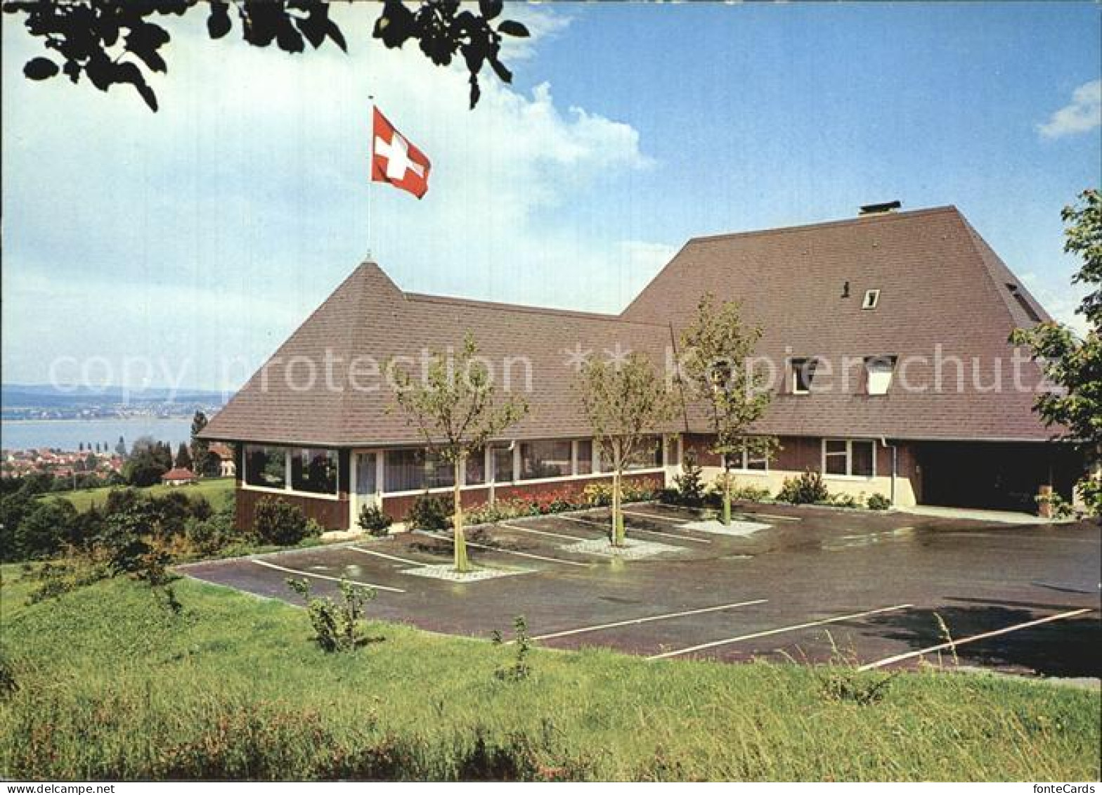 12587072 Fruthwilen Hotel Restaurant Haldenhof Schweizer Flagge Bodensee Fruthwi - Autres & Non Classés