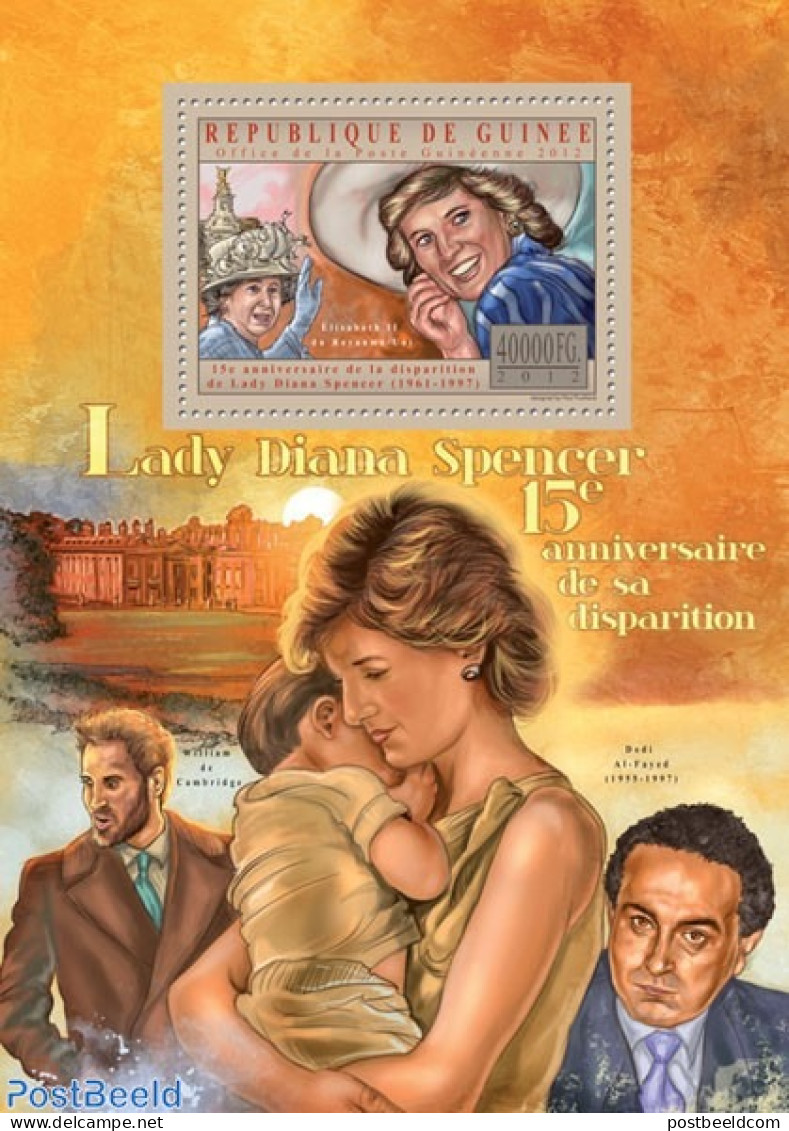 Guinea, Republic 2012 Lady Diana Spencer, Mint NH, History - Charles & Diana - Kings & Queens (Royalty) - Familles Royales