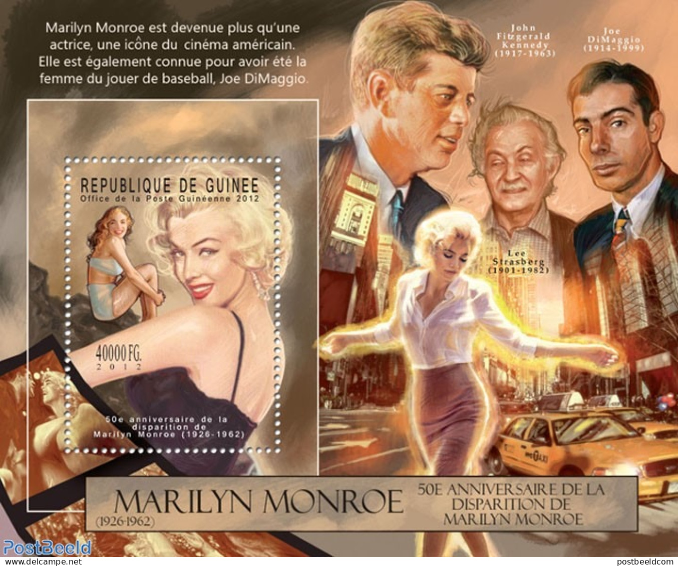 Guinea, Republic 2012 Marilyn Monroe, Mint NH, History - Performance Art - American Presidents - Marilyn Monroe - Movi.. - Attori