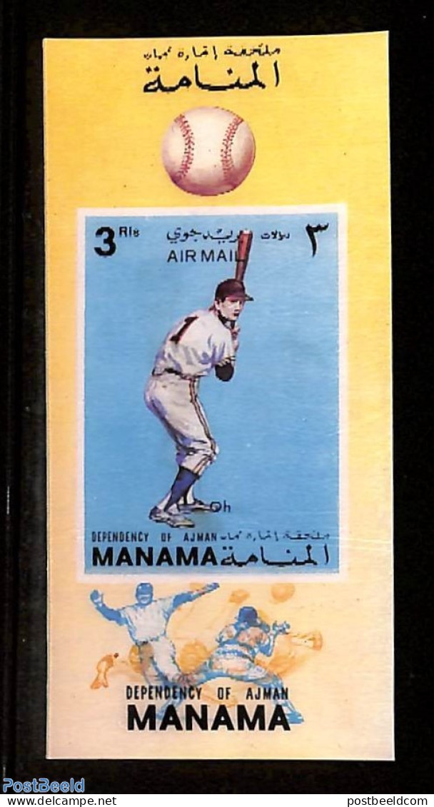 Manama 1972 Baseball Players S/s, Mint NH, Sport - Baseball - Base-Ball