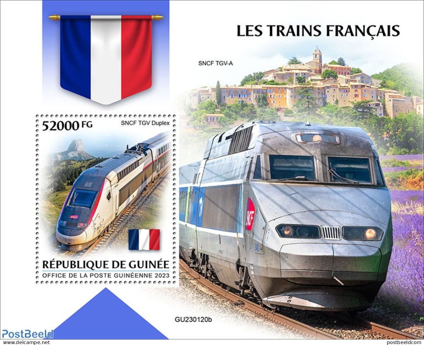 Guinea, Republic 2023 French Trains, Mint NH, Transport - Railways - Treinen