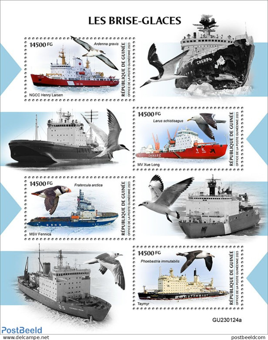 Guinea, Republic 2023 Icebreakers , Mint NH, Nature - Transport - Birds - Ships And Boats - Bateaux