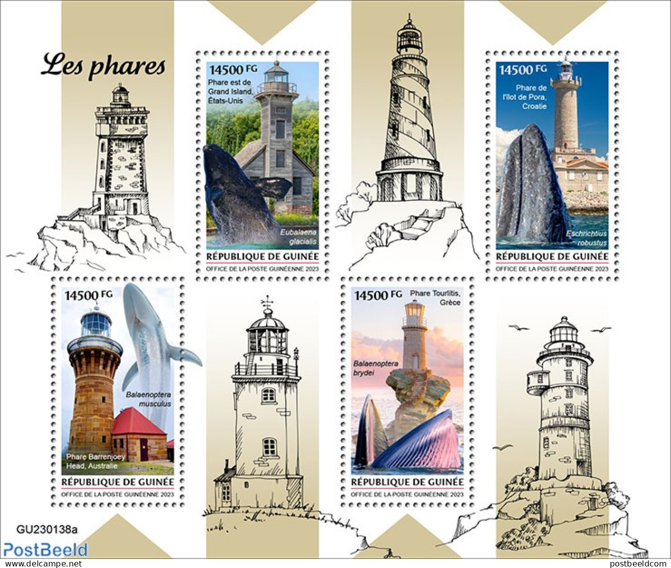 Guinea, Republic 2023 Lighthouses, Mint NH, Nature - Various - Sea Mammals - Lighthouses & Safety At Sea - Faros
