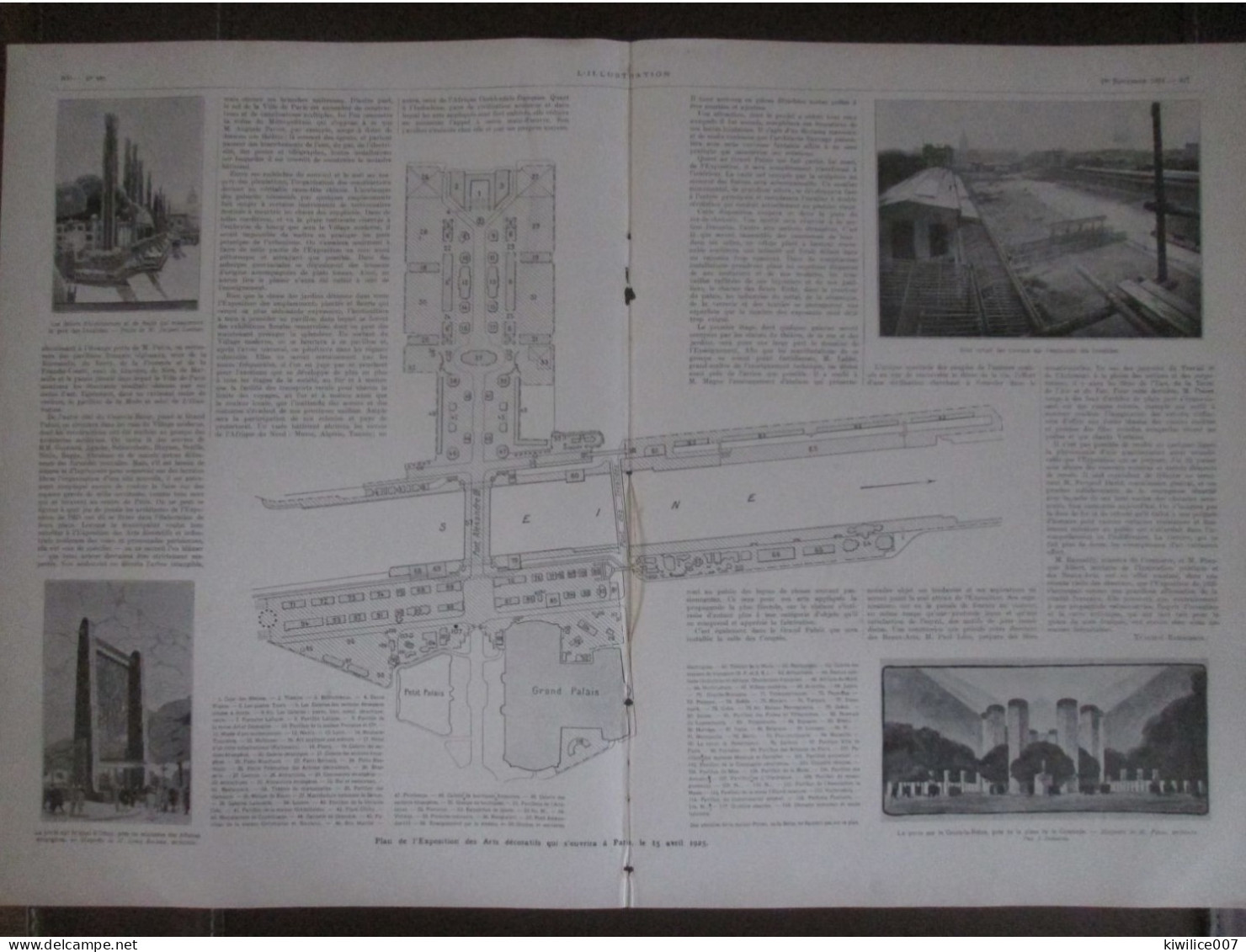 1924 Plan De L Exposition  Des Arts Decoratifs  Paris 15 Avril 1925 - Ohne Zuordnung